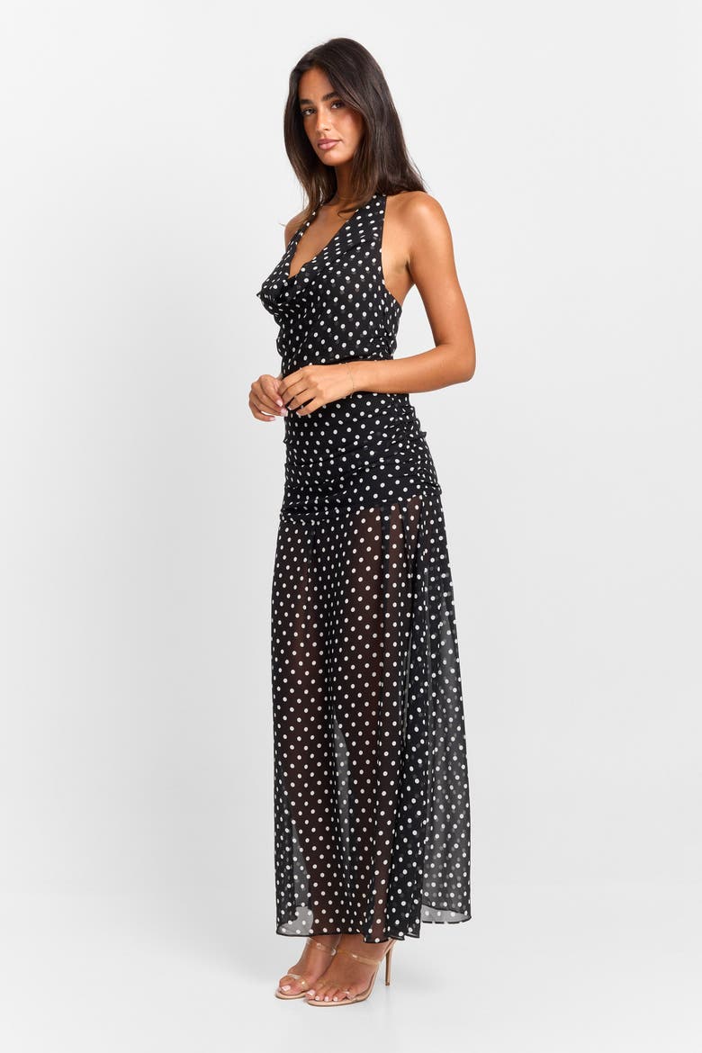 Clara Maxi Dress, Alternate, color, Black Polkadot