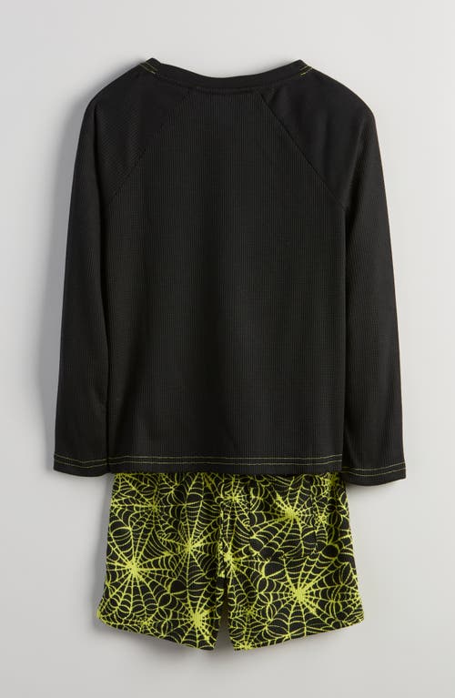 Nordstrom Kids' Two-piece Henley Short Pajamas In Black