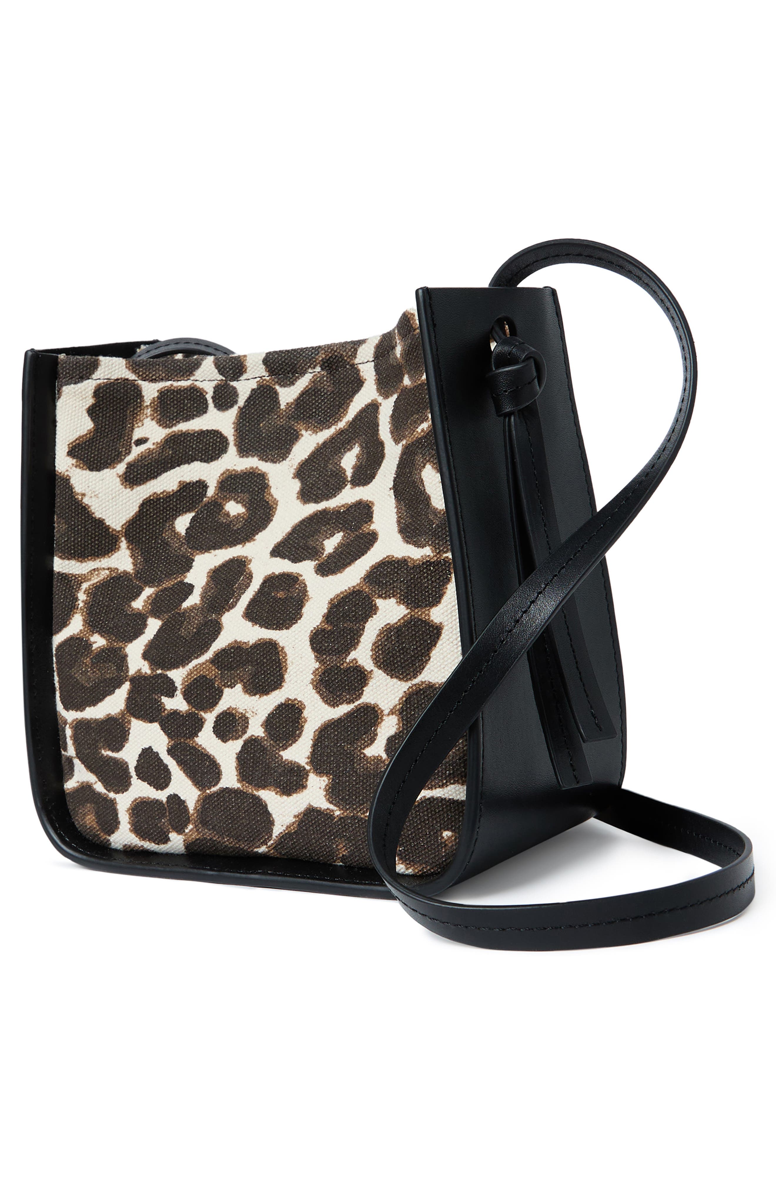 Loeffler Randall Turned Out Crossbody Bag, Alternate, color, Black/ Leopard