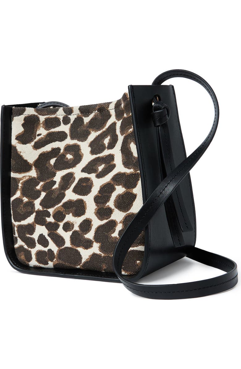 Loeffler Randall Turned Out Crossbody Bag, Alternate, color, Black/ Leopard