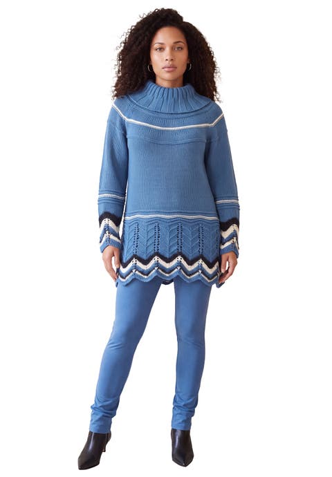 Chevron Border Sweater (plus)