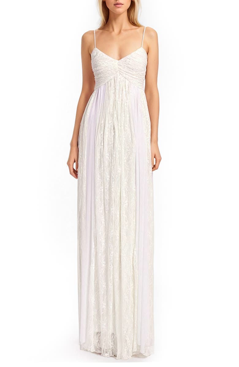 Jewel Badgley Mischka Shirred Gown, Main, color, 