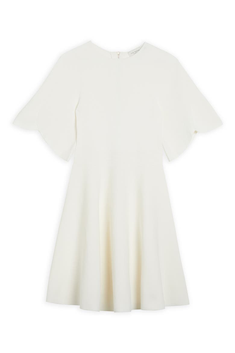 Olivia Rib Fit & Flare Dress, Alternate, color, IVORY