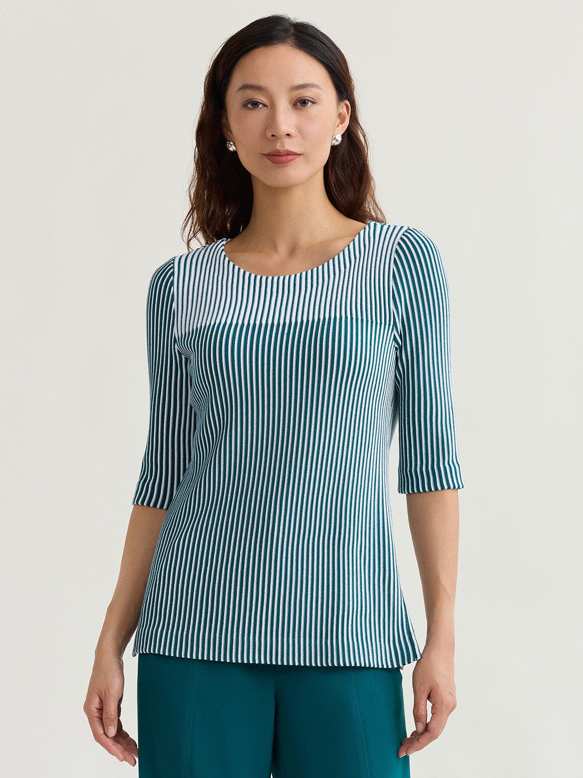 Linear Stripe Soft Knit Tunic - image 2