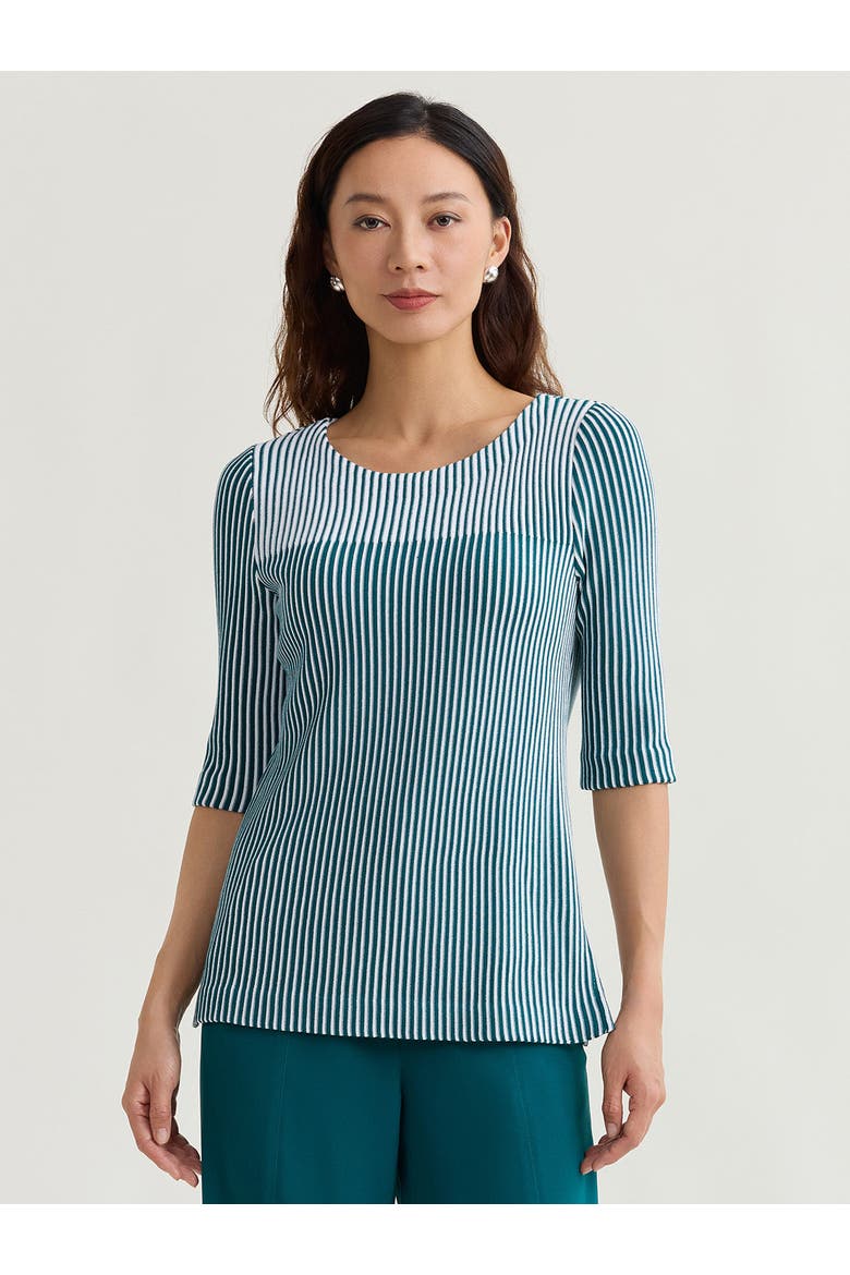 Linear Stripe Soft Knit Tunic, Alternate, color, Spruce/White