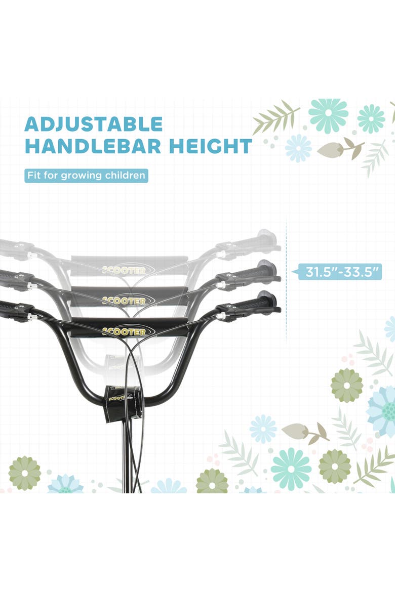 Youth Scooter with Dual Brakes, Inflatable Front Wheel, Alternate, color, White