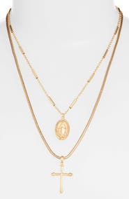 Ettika Coin & Cross Set of 2 Necklaces
