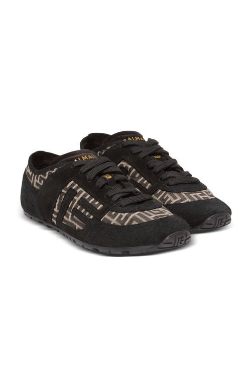 Balmain Racer 45 monogram jacquard trainers in Black at Nordstrom