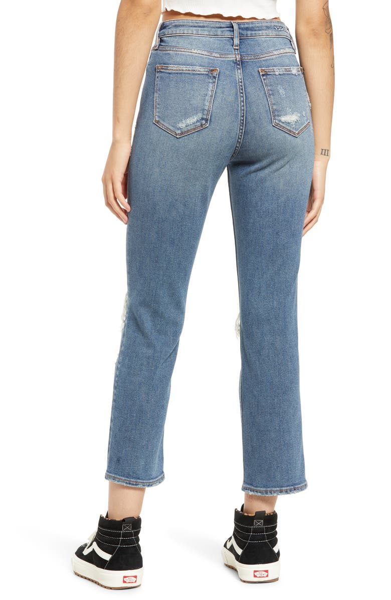 Vigoss Destructed Straight Leg Ankle Jeans, Alternate, color,