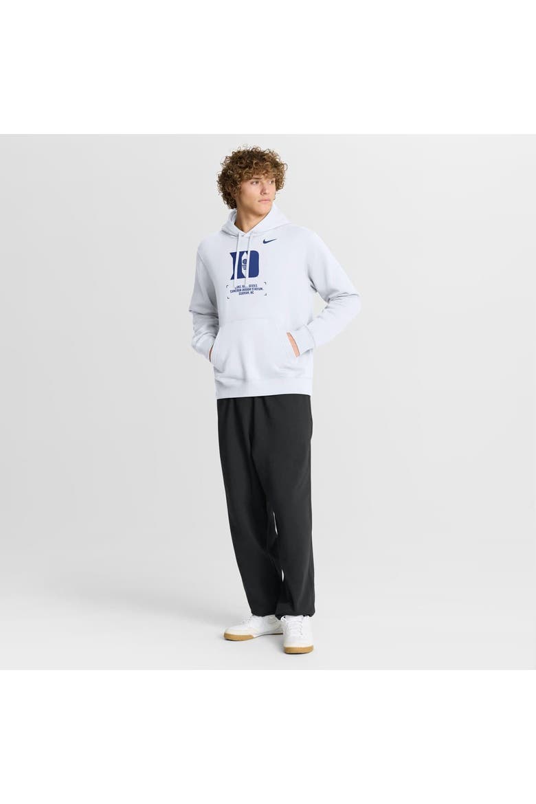 Men's Nike White Duke Blue Devils Basketball Two-Hit Club Fleece Pullover Hoodie, Alternate, color, White