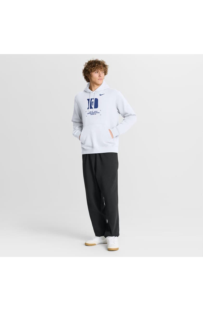 Nike Men's Nike White Duke Blue Devils Basketball Two-Hit Club Fleece Pullover Hoodie, Alternate, color, White