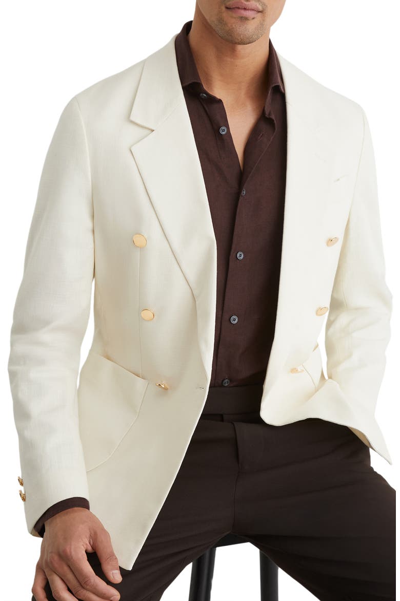 Glebe Double Breasted Dinner Jacket, Main, color, OFF WHITE