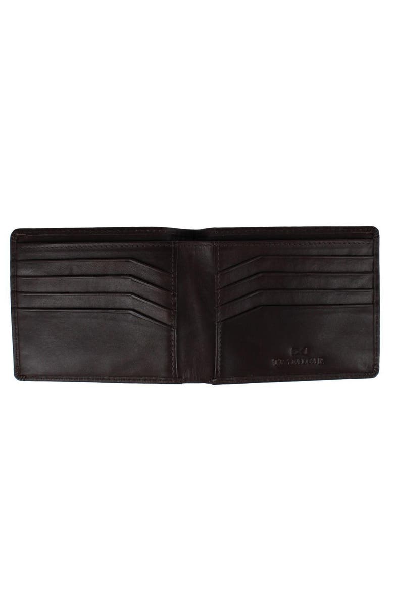 Lazzaro Lattice Weave Leather Bi-Fold Wallet, Alternate, color, Dark Brown