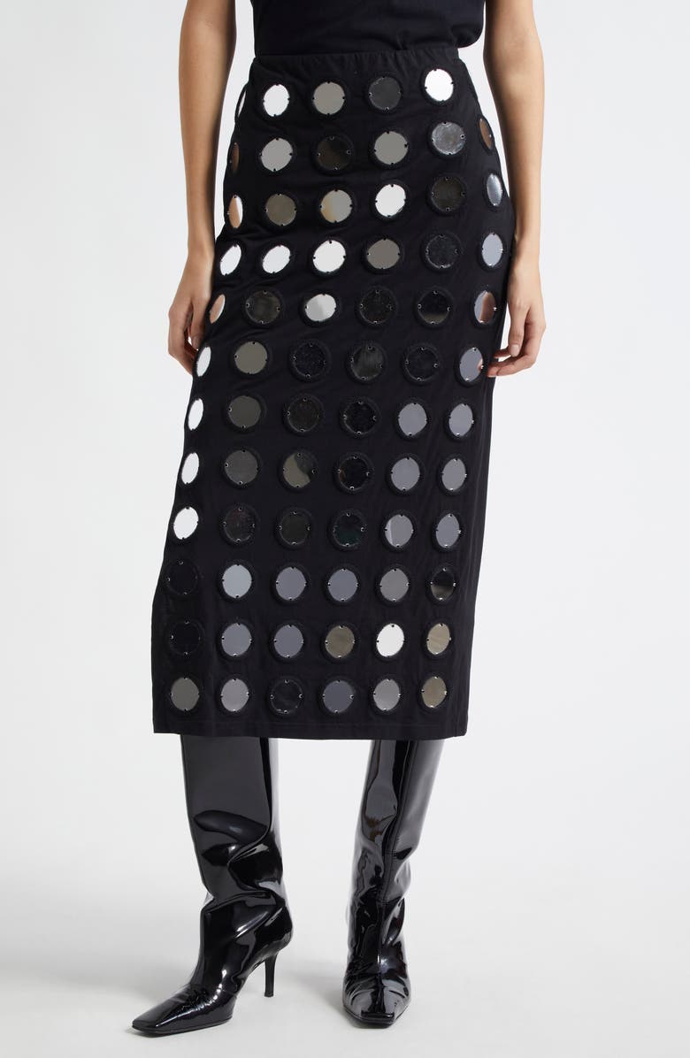 CONNER IVES Reconstituted Mirror Disc Embroidered Maxi Skirt, Main, color, 