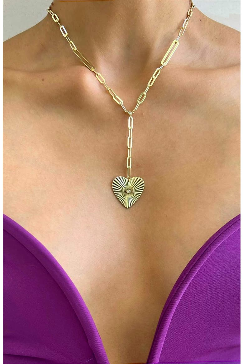 Sheldon Diamond Pendant Y Necklace, Alternate, color, YELLOW GOLD