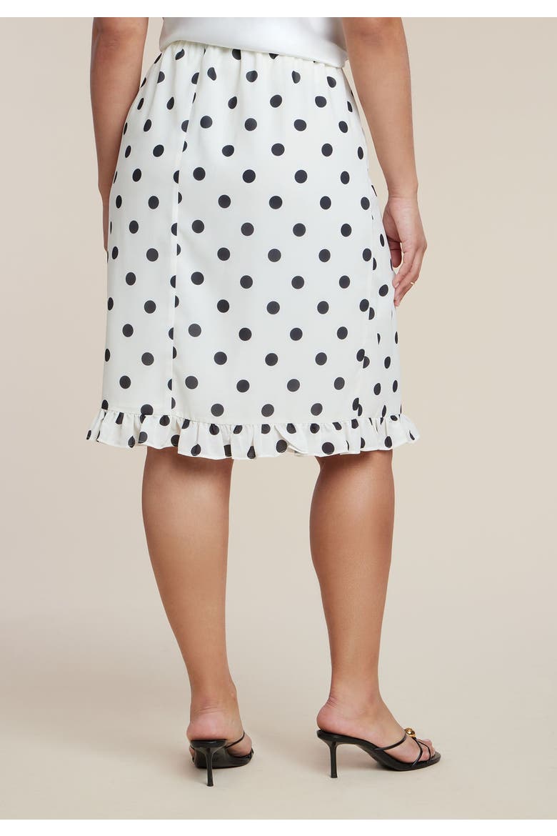 Ruffle Polka Dot Skirt, Alternate, color, CREAM AND BLACK DOT