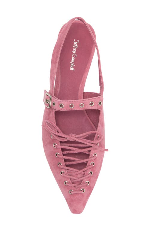Jeffrey Campbell Geralt Pointed Toe Slingback Flat In Dusty Rose Suede