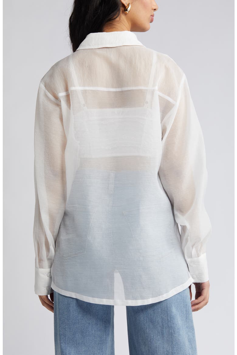Sheer Button-Up Shirt, Alternate, color, IVORY CLOUD
