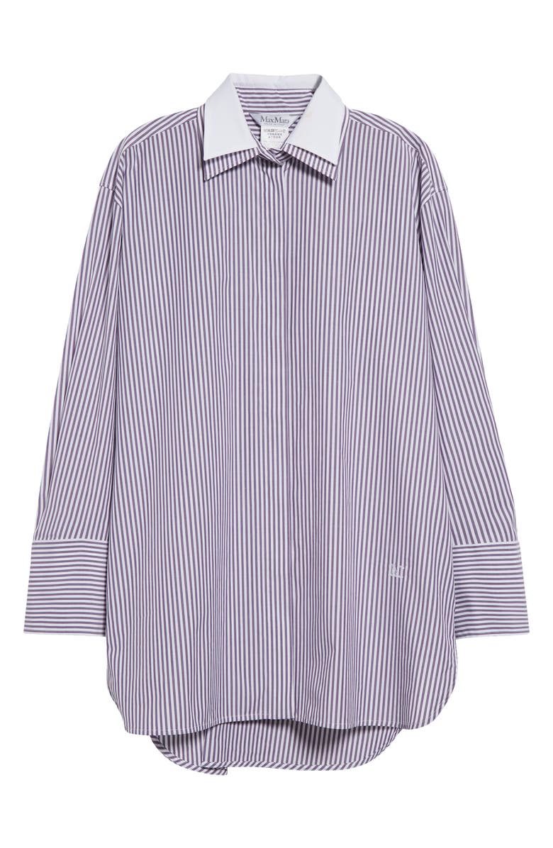 Max Mara Tubinga Stripe Stretch Cotton Button-Up Shirt, Alternate, color, 