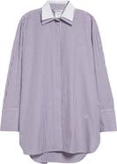 Max Mara Tubinga Stripe Stretch Cotton Button-Up Shirt