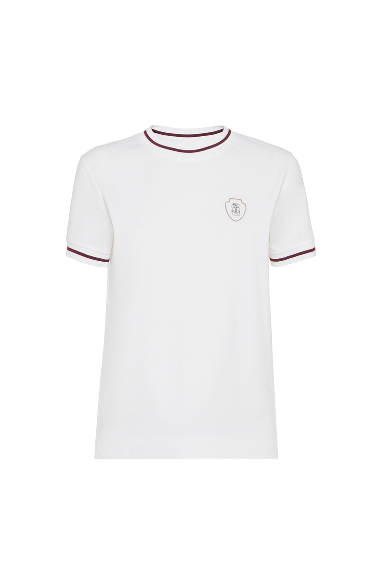 Brunello Cucinelli Jersey T-shirt with logo, Main, color, White