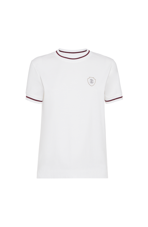 Tシャツ・カットソー BRUNELLO CUCINELLI Women Tops M0T18BD200 C159 BIANCO WHITE Brunello Cucinelli Monili-chain Detail T-shirt | White
