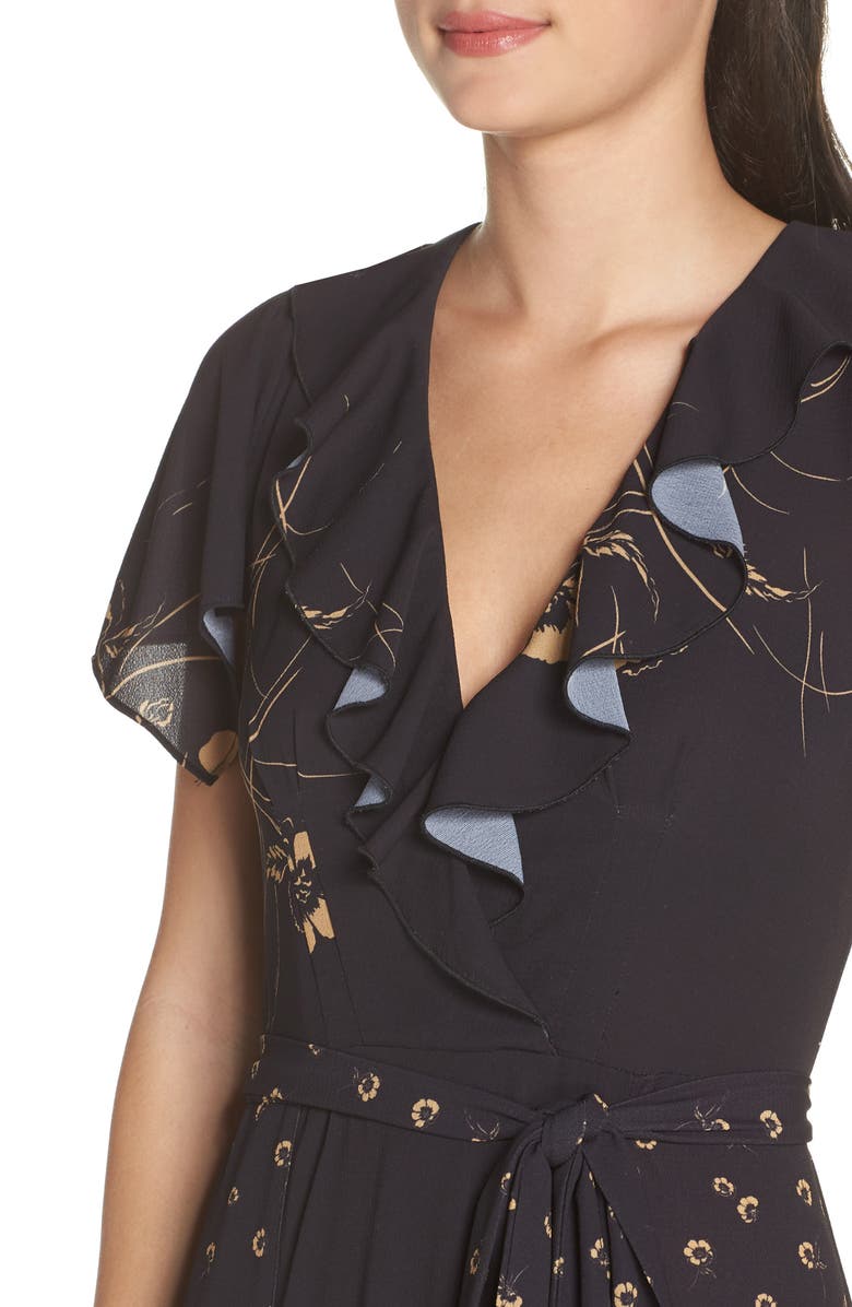 French Connection Mahi Faux Wrap Maxi Dress, Alternate, color, 