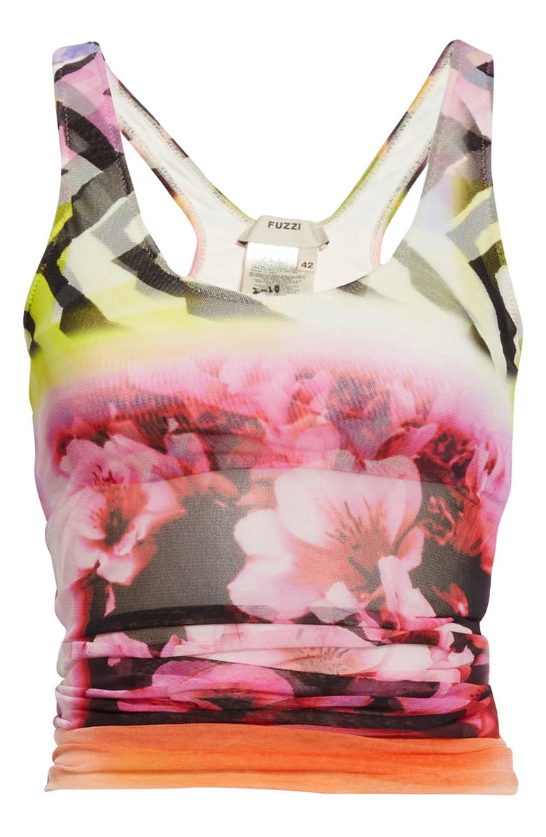 Fuzzi Floral Print Tulle Two-Piece Tankini Swimsuit, Alternate, color, 