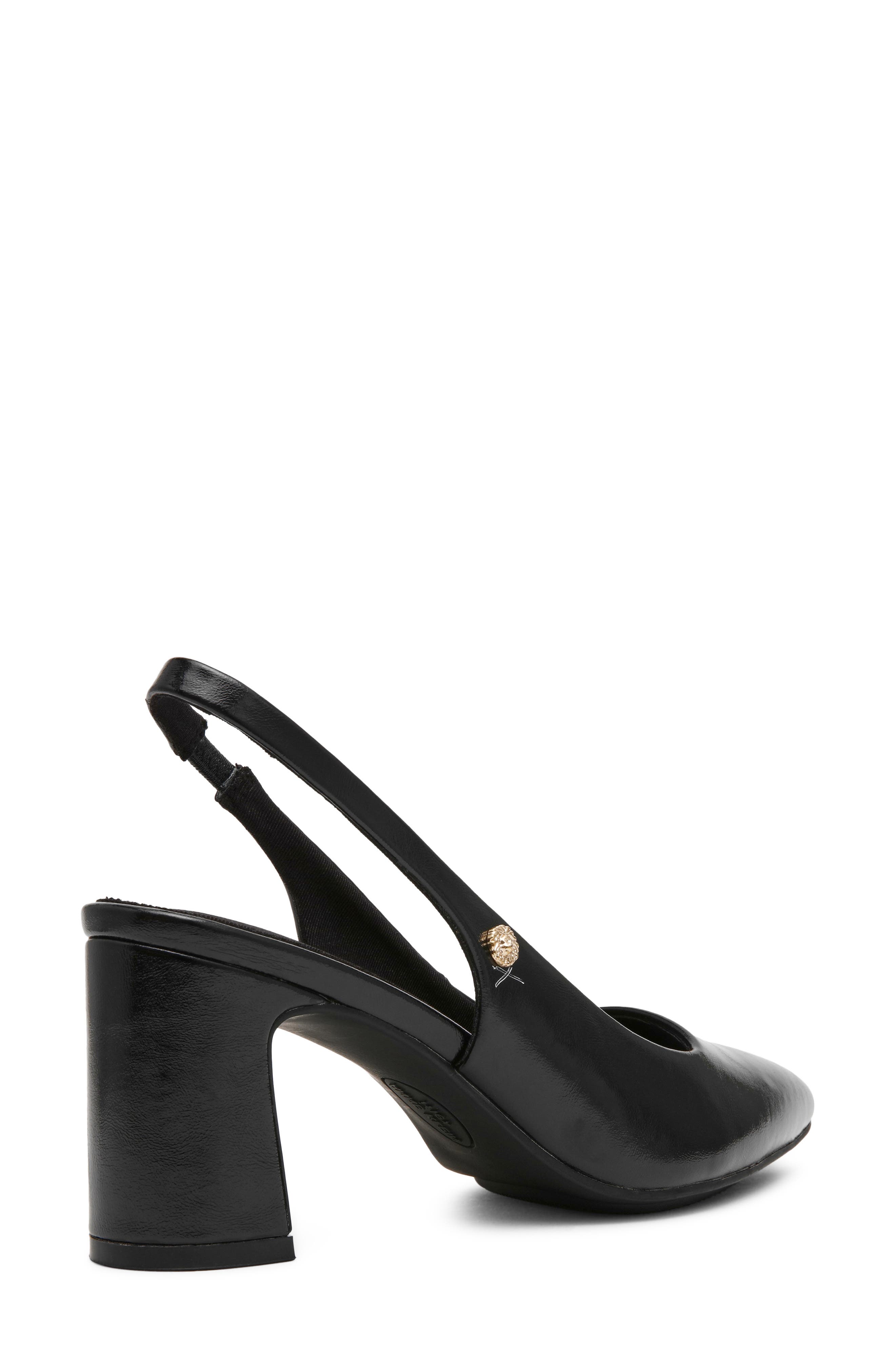 Bethie Faux Leather Slingback Pump, Alternate, color, BLACK