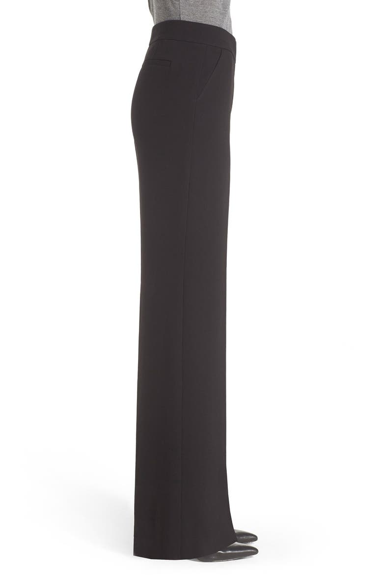 Flat Front Wide Leg Pants, Alternate, color, BLACK