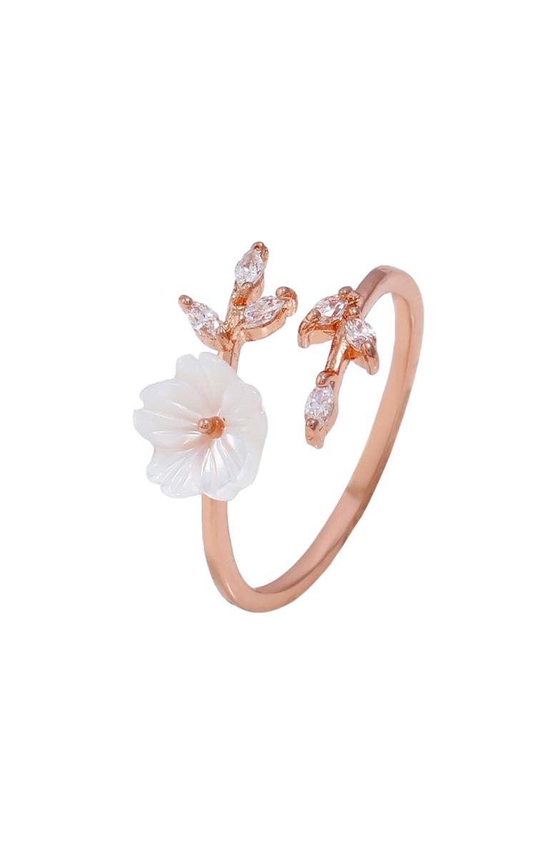 DLORIA Cherry Blossom Adjustable Ring, Main, color, Rose Gold