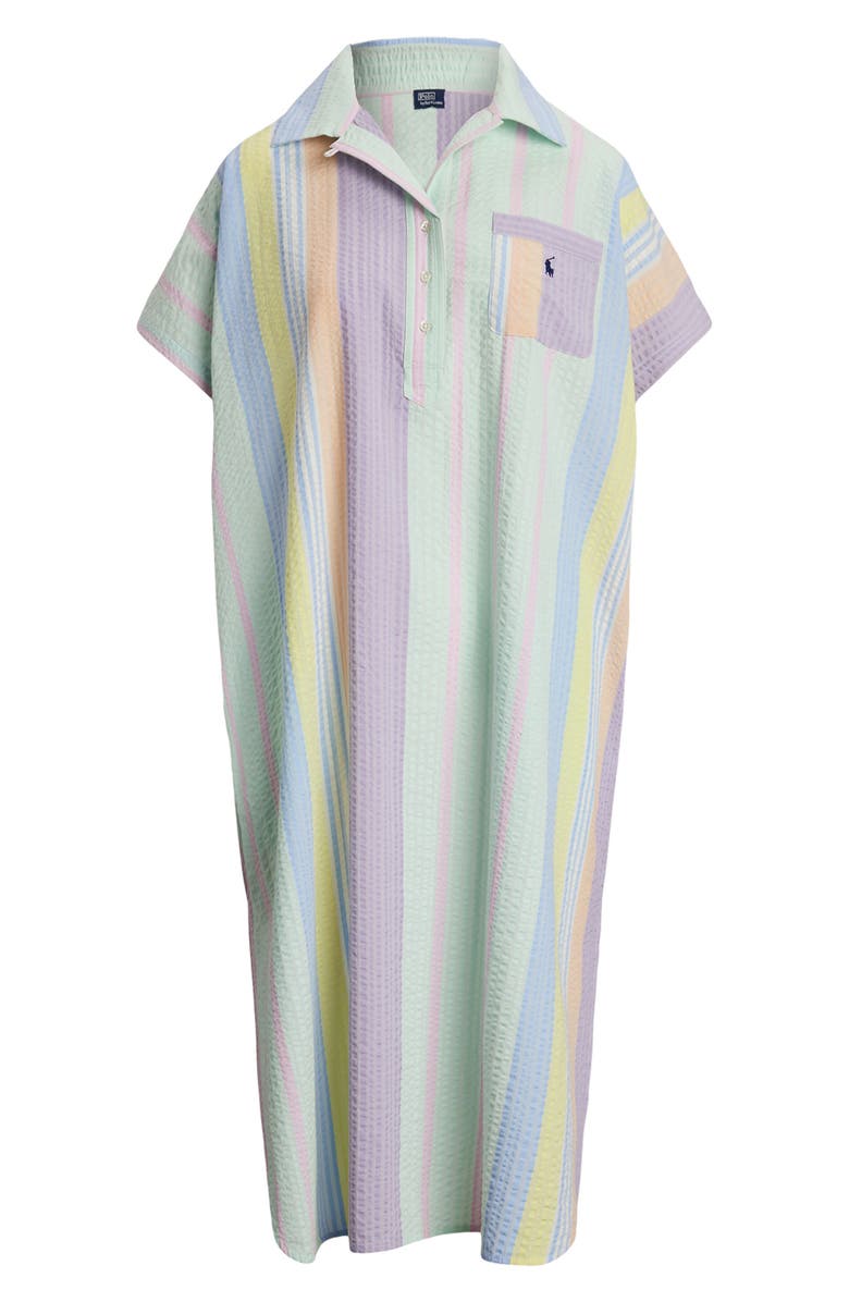Polo Ralph Lauren Stripe Cotton Seersucker Sleepshirt, Alternate, color, 