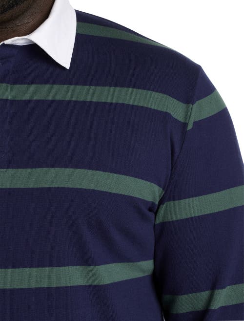 True Nation By Dxl True Nation Rugby Polo Shirt In Blue Multi