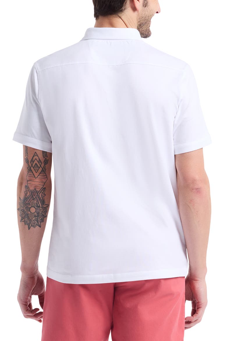 Out of Office Short Sleeve Knit Button-Up Shirt, Alternate, color, WHITE
