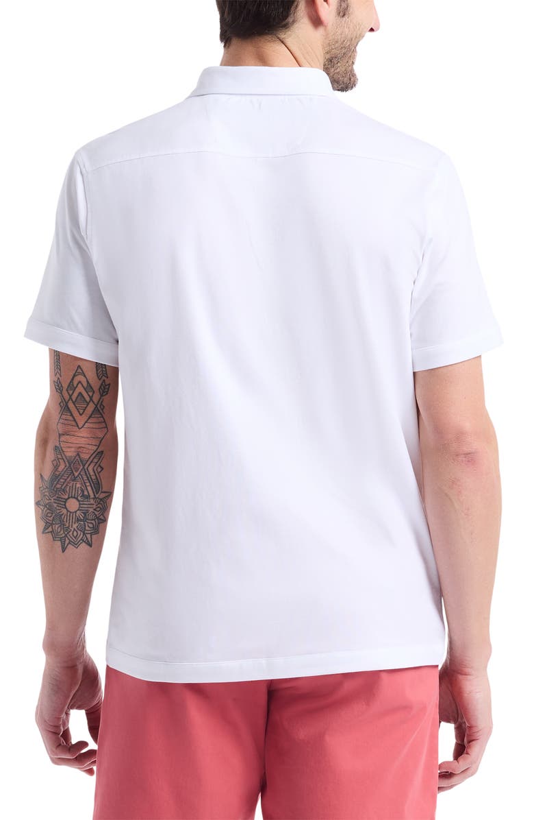 Robert Graham Out of Office Short Sleeve Knit Button-Up Shirt, Alternate, color, White