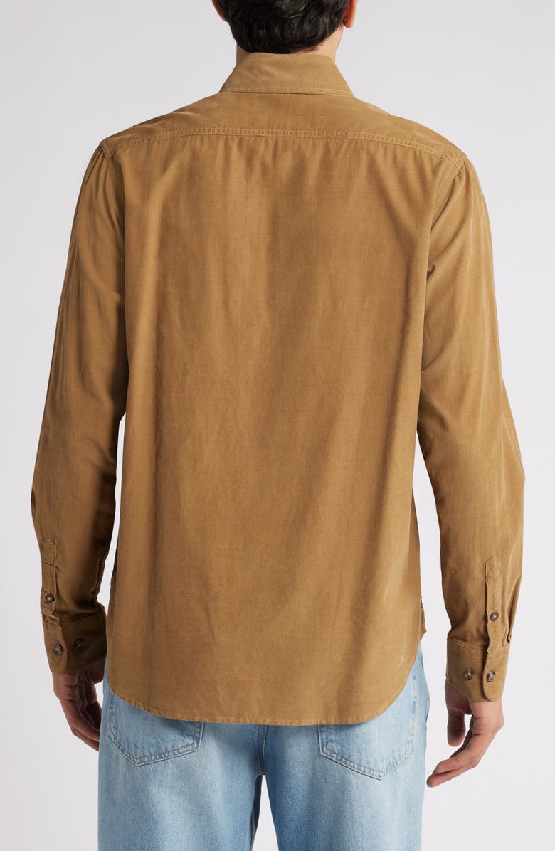 Schott NYC Pinwale Corduroy Button Down Shirt, Alternate, color, Khaki