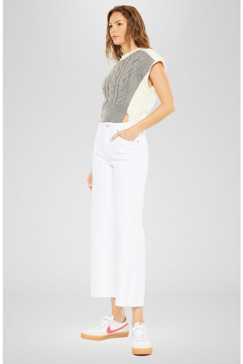 Dianella High Rise Crop Wide Leg Jeans, Alternate, color, White