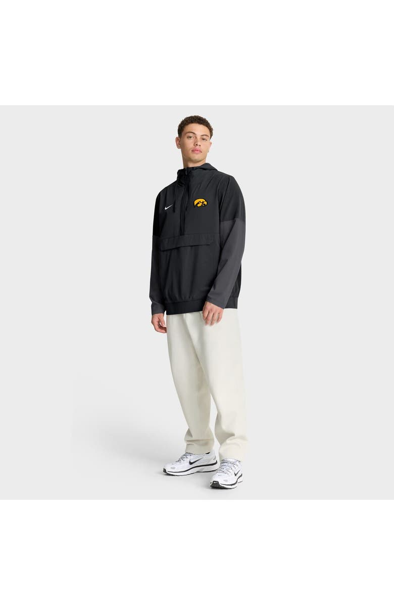 Nike Men's Nike Black Iowa Hawkeyes Anorak Half-Zip Hoodie Jacket, Alternate, color, 