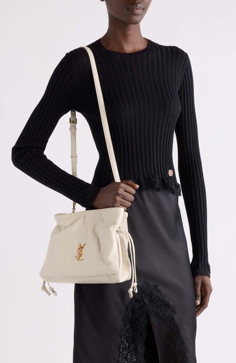 Cassandre Lace Trim Rib Wool, Cashmere & Silk Sweater