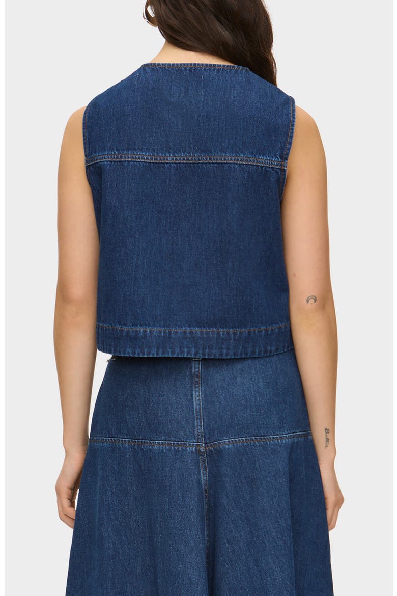 Bobbie Denim Vest, Alternate, color, OCEAN BLUE