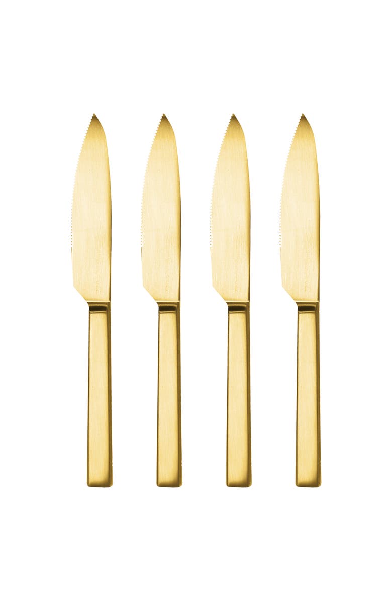 Mepra Stile Steak Knives Set - 4 Pieces, Main, color, Ice Gold