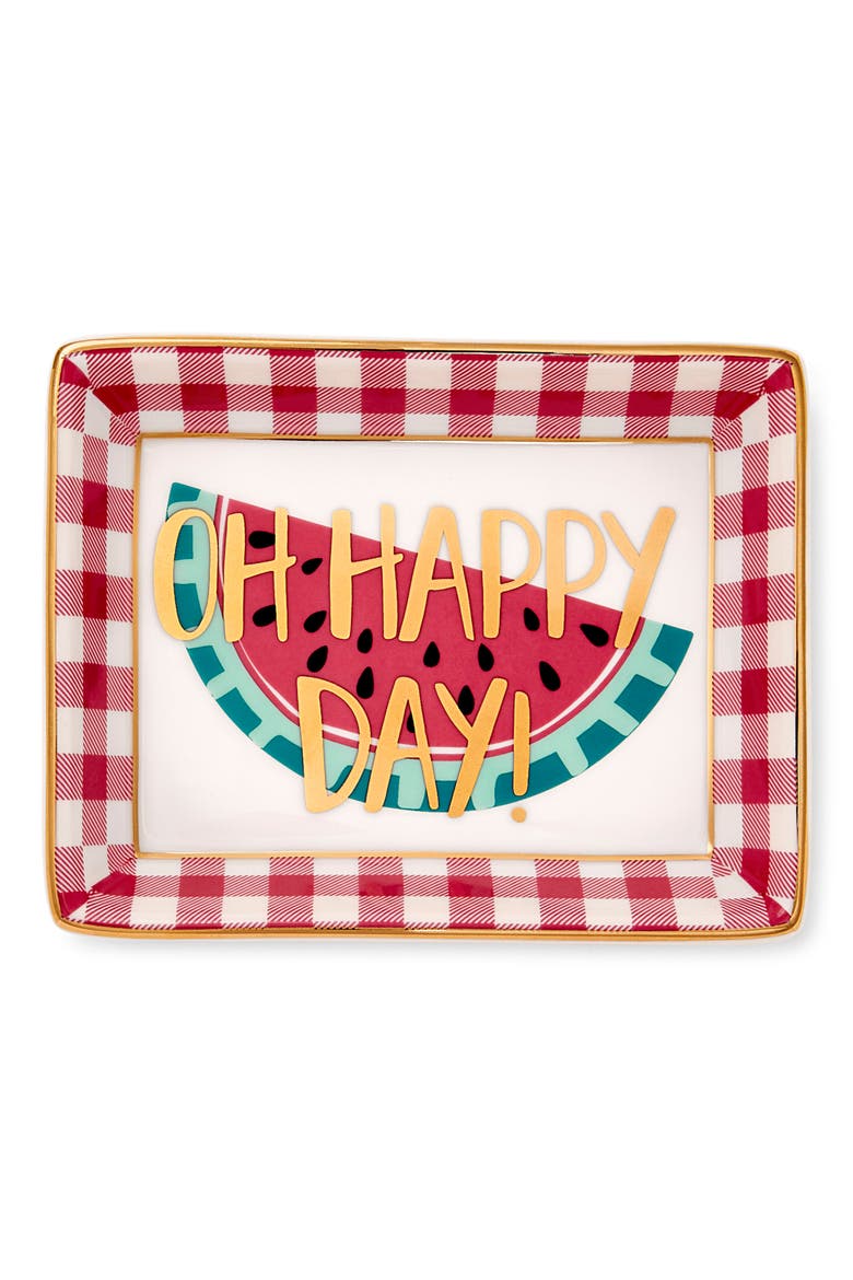Watermelon Ceramic Trinket Tray, Main, color, WATERMELON