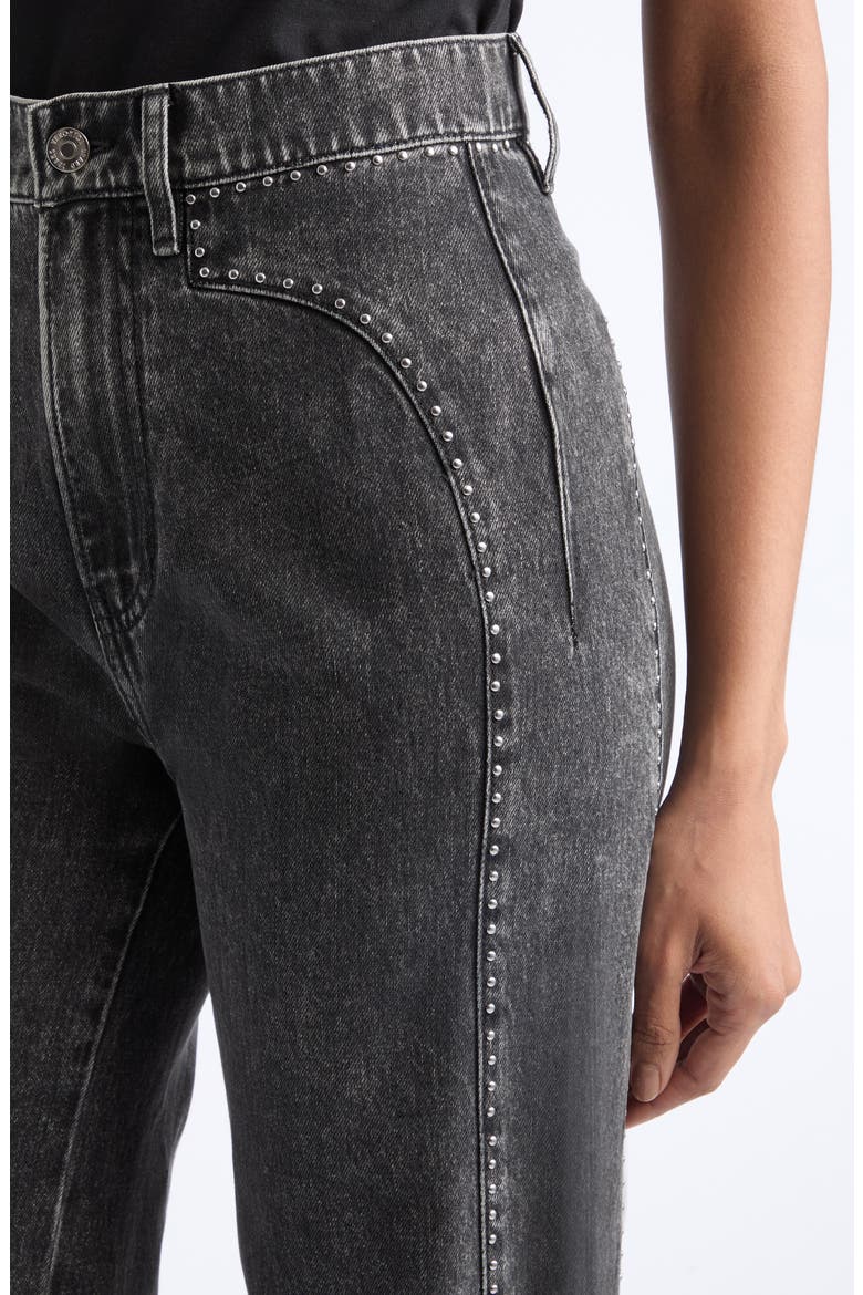 Grant Studded High Waist Wide Leg Jeans, Alternate, color, TORNADO