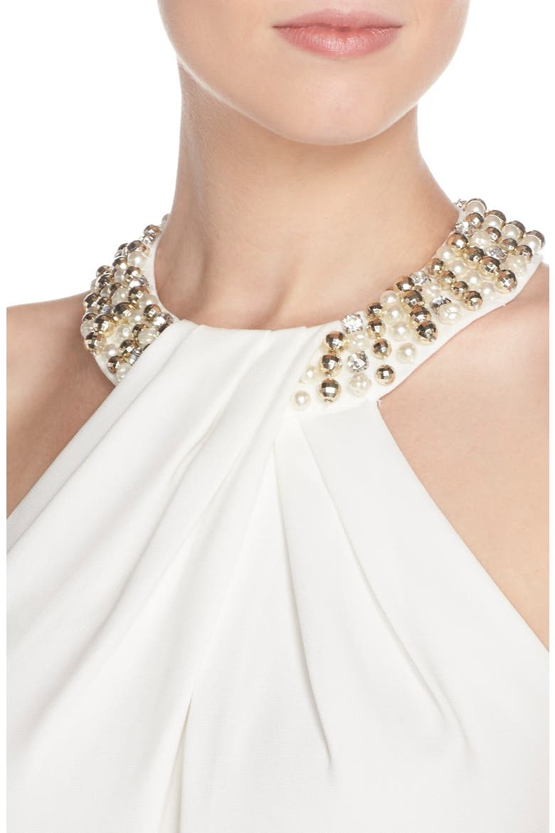 Beaded Crepe Top, Alternate, color, IVORY