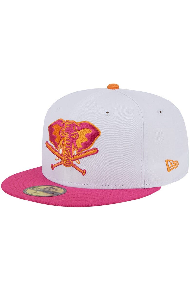 New Era Men's New Era White/Pink Oakland Athletics 40th Team Anniversary 59FIFTY Fitted Hat, Alternate, color,