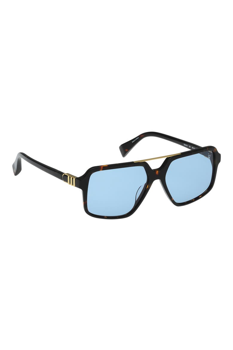 56mm Navigator Sunglasses, Alternate, color, MILKY CLASSIC TORT / BLUE