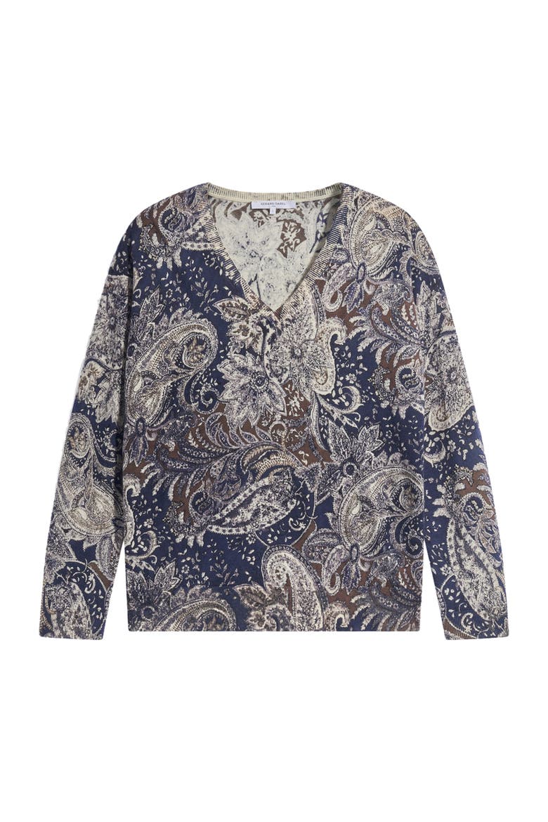 Rhea Long Sleeve V-Neck Sweater, Alternate, color, Navy Blue