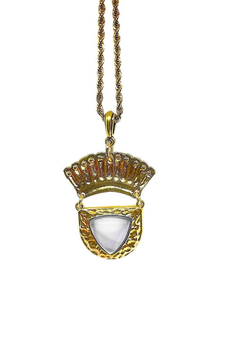 Clear Quartz Venilia Necklace, Main, color, Gold/Clear