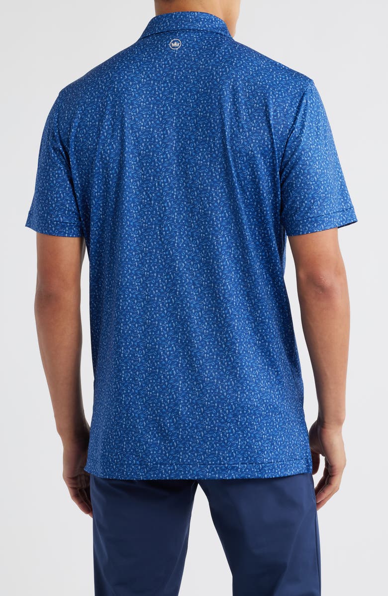 Peter Millar Outlaw Southwest Print Performance Jersey Polo, Alternate, color, Sport Navy