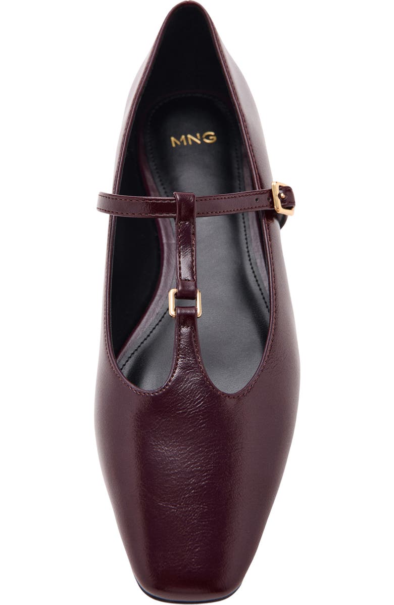 MANGO T-Strap Flat, Alternate, color, Burgundy